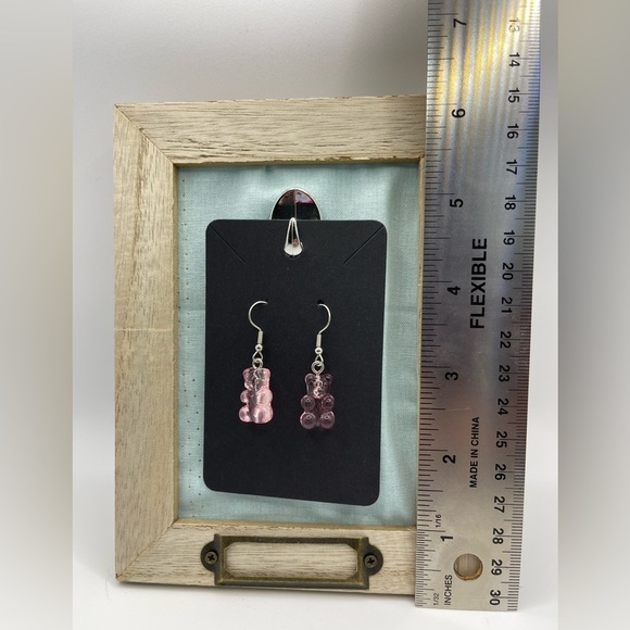 3 for $20 Clear Pink Gummy Bear Acrylic Dangle Earrings “You Pick 3” - Picture 2 of 7